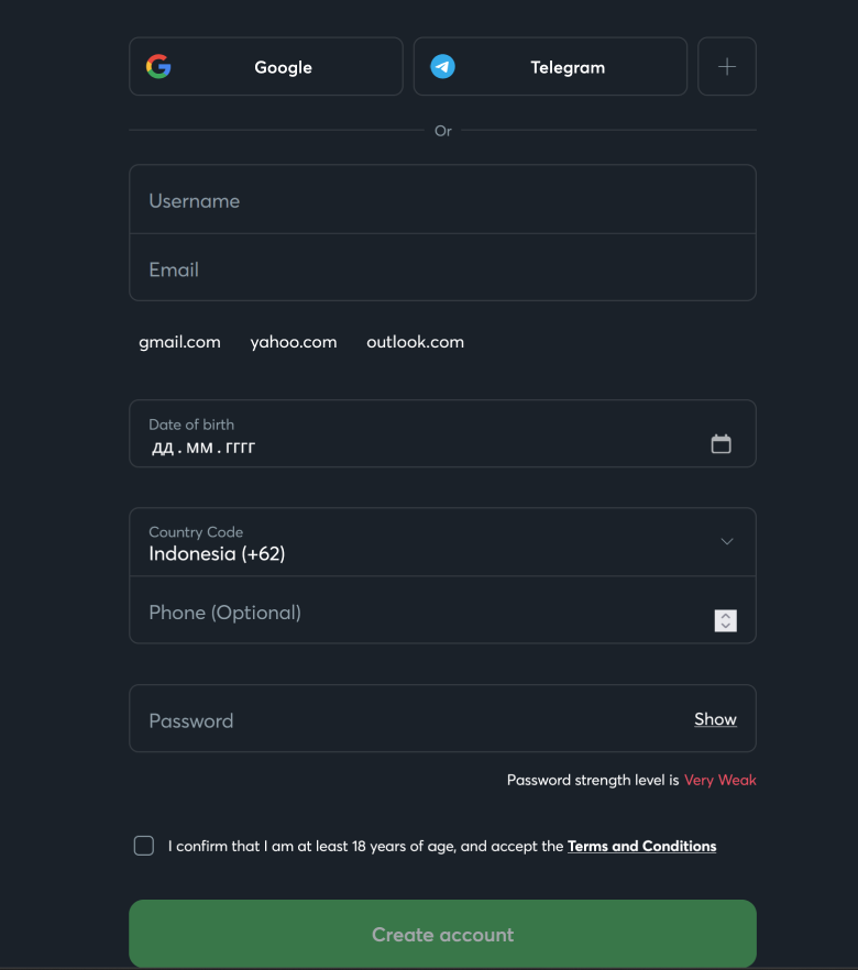 Sportsbet Registration Form